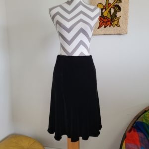 Carmen Marc Valvo | 90s Vintage Silk Blend Black Velvet  Skirt